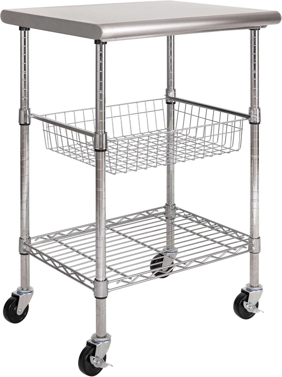 Kitchen Baking Cart - Meja Persiapan Makanan Komersial dari Baja