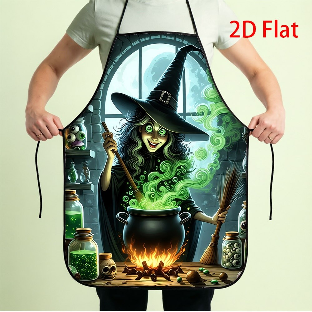 Kitchen Witch Baking - Celemek Masak Penyihir Lucu, Celemek Dapur